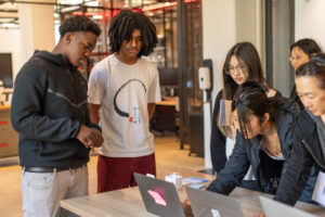 Students exploring each other's projects